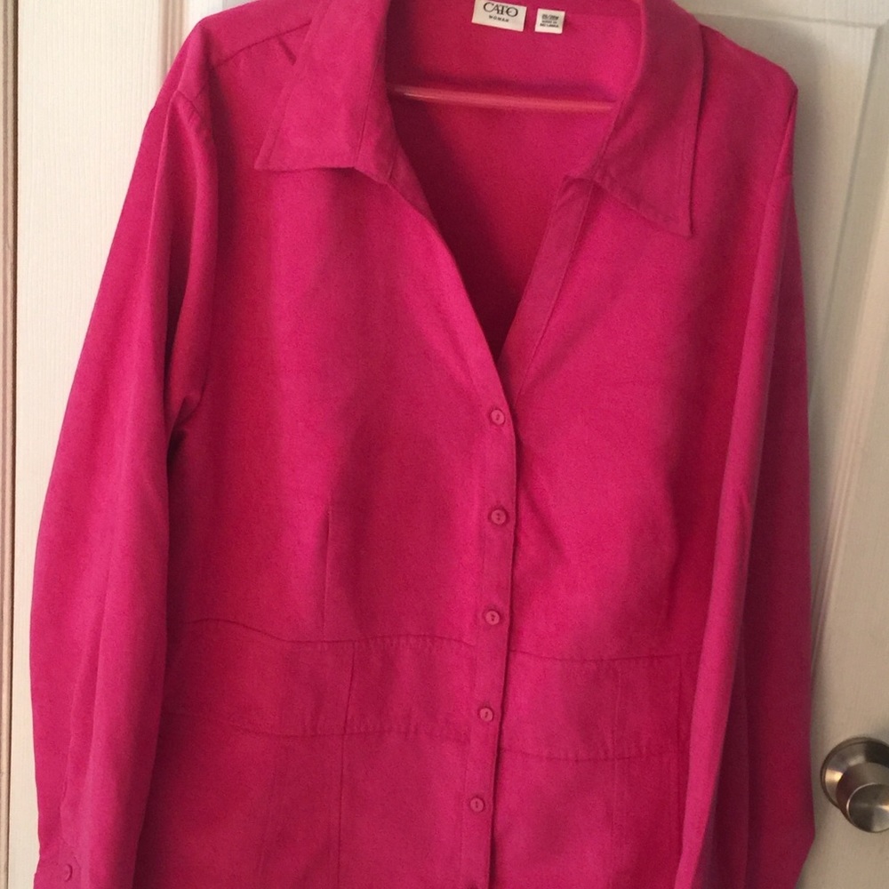 Cato Woman 26/28 W Button Down Shirt Pink